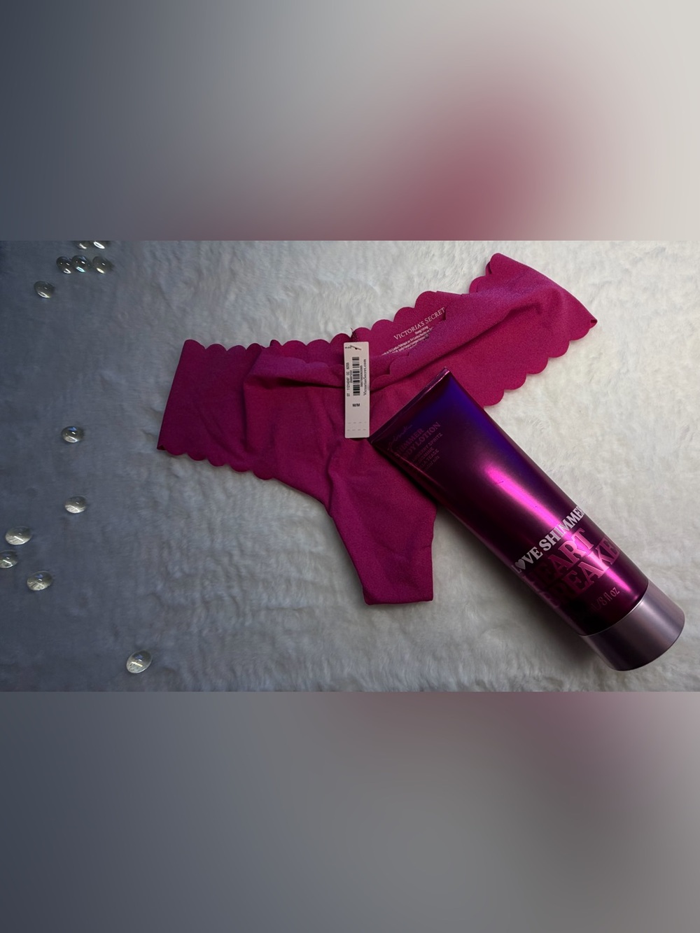 Victoria's Secret Fuchsia Seamless Scalloped Thong